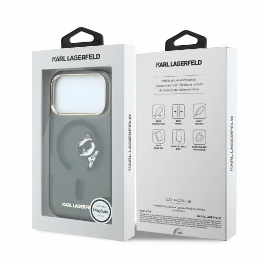 Apple iPhone 18 Pro čierny Karl Lagerfeld IML Choupette Peekaboo MagSafe zadný kryt - 7