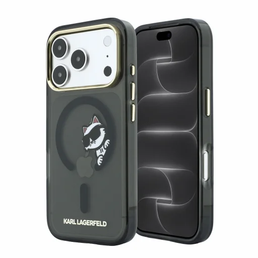 Apple iPhone 18 Pro čierny Karl Lagerfeld IML Choupette Peekaboo MagSafe zadný kryt - 1