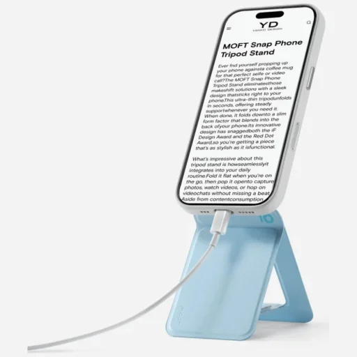Moft Movas Tripod MagSafe modrá magnetická peňaženka a stojan na telefón - 3