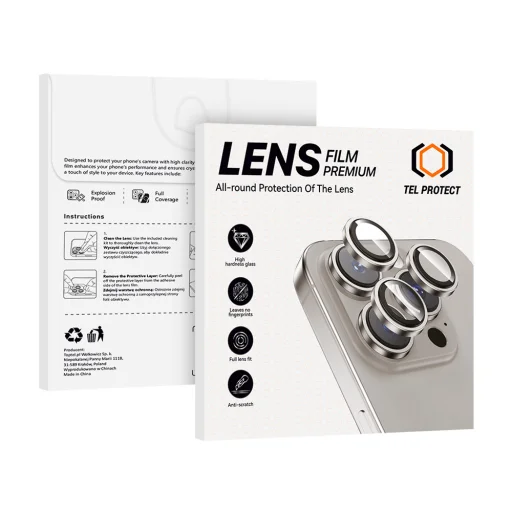 iPhone 18 Pro / 18 Pro Max priehľadné Tel Protect 3D Lens tvrdené sklo na kameru, 3 ks - 13