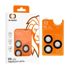 iPhone 18 Pro / 18 Pro Max čierne Tel Protect Titanium Lens 99% AR ochranné tvrdené sklo na kameru, 3 ks