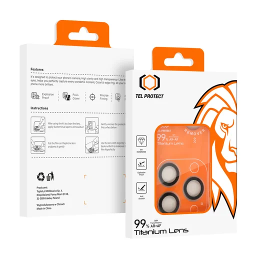 iPhone 18 Pro / 18 Pro Max číre Tel Protect Titanium Lens 99% AR tvrdené sklo na šošovku fotoaparátu, 3 ks - 12