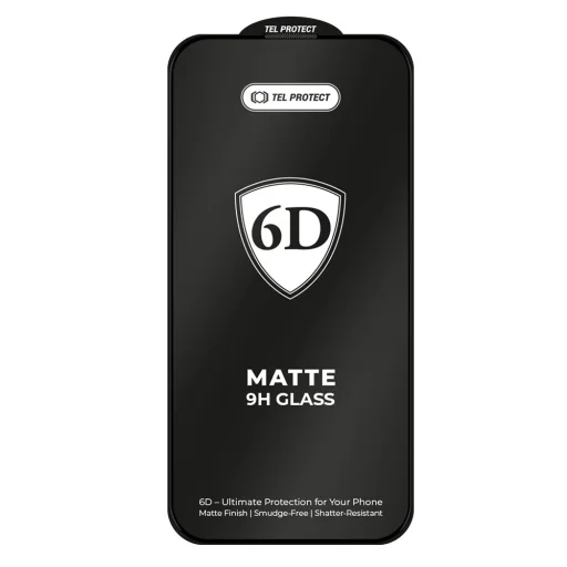 iPhone 18 Pro Max čierne Tel Protect Full Glue 6D matné tvrdené sklo - 3