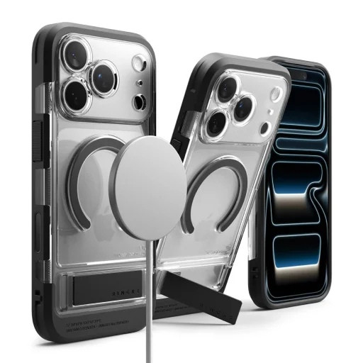 Apple iPhone 17 Pro / 18 Pro Ringke UX Magnetic MagSafe priehľadný kryt so stojanom - 2
