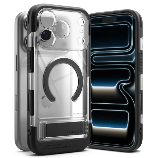 Apple iPhone 17 Pro / 18 Pro Ringke UX Magnetic MagSafe priehľadný kryt so stojanom - 3