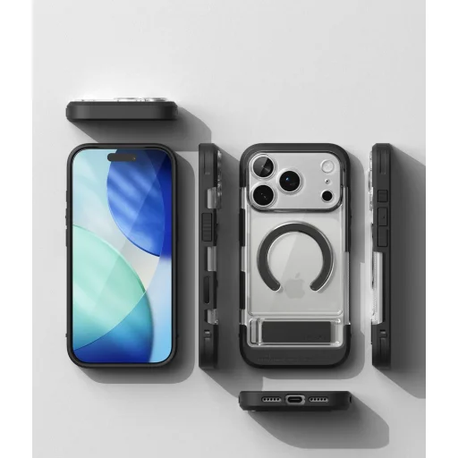 Apple iPhone 17 Pro / 18 Pro Ringke UX Magnetic MagSafe priehľadný kryt so stojanom - 5