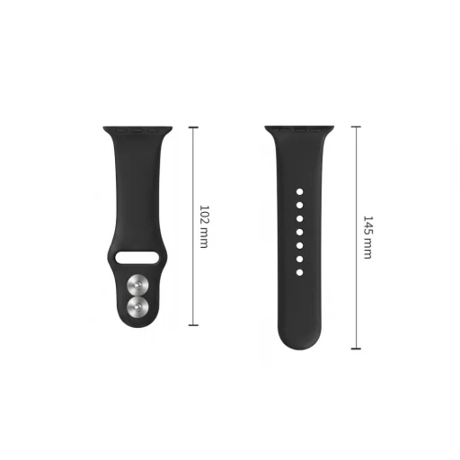 Apple Watch 8 / 9 / 10 / 11 / 12 / SE / Ultra (44 / 45 / 46 / 49 mm) fekete Tech-protect szilikon - 3