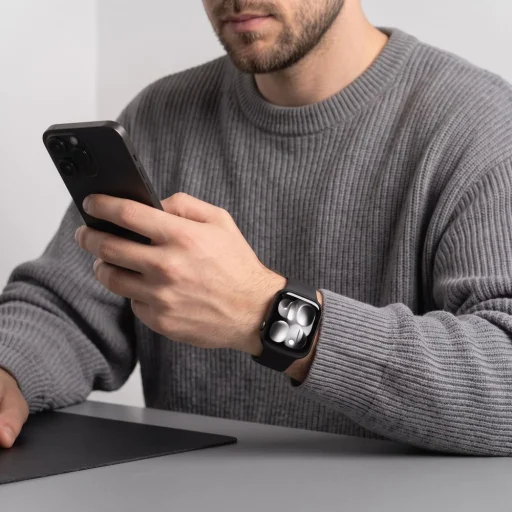 Apple Watch 8 / 9 / 10 / 11 / 12 / SE / Ultra (44 / 45 / 46 / 49 mm) fekete Tech-protect szilikon - 4