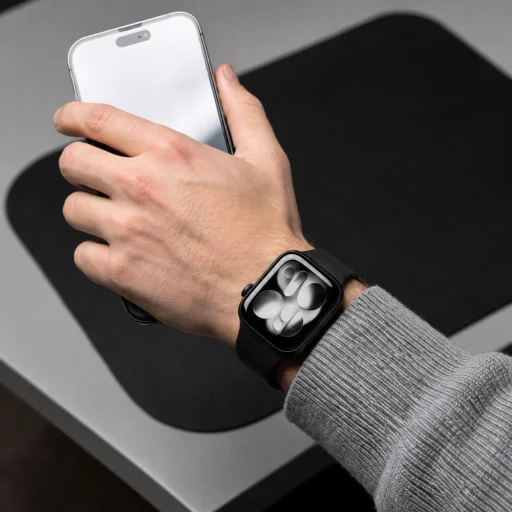 Apple Watch 8 / 9 / 10 / 11 / 12 / SE / Ultra (44 / 45 / 46 / 49 mm) fekete Tech-protect szilikon - 7