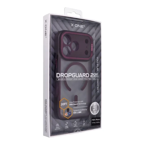 iPhone 18 Pro / 17 Pro tmavočerešňové X-ONE Dropguard 2S nárazuvzdorné puzdro kompatibilné s MagSafe - 2