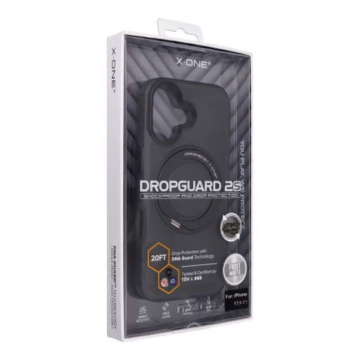 iPhone 17 matné dymovo čierne X-ONE Dropguard 2S (stand edition) MagSafe kompatibilné puzdro - 2