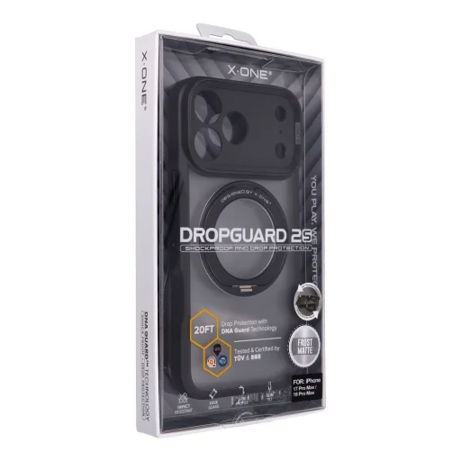 iPhone 18 Pro Max / 17 Pro Max matný čierny X-ONE Dropguard 2S ochranný kryt so stojanom kompatibilný s MagSafe - 3