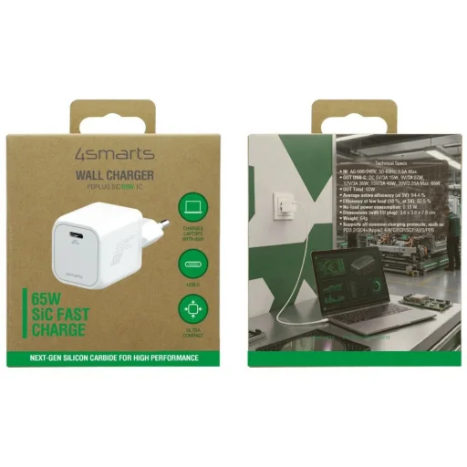 4smarts PDPlug SiC 65W USB-C sieťová rýchlonabíjačka, biela - 7