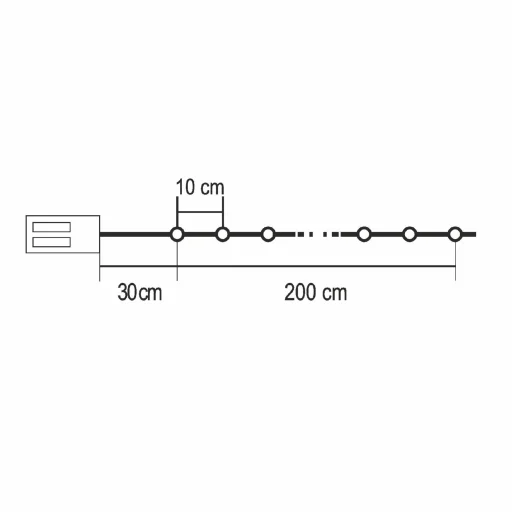 HOME ATM05 svetelná reťaz s listami brečtanu, 2 metre, 20 ks teplá biela micro LED, časovač, napájanie na batérie, interiérové vyhotovenie - 3