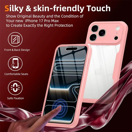 iPhone 18 Pro / iPhone 17 Pro ružové puzdro Techsuit ColorVerse 360 Series poskytujúce kompletnú ochranu s ochranou displeja - 5