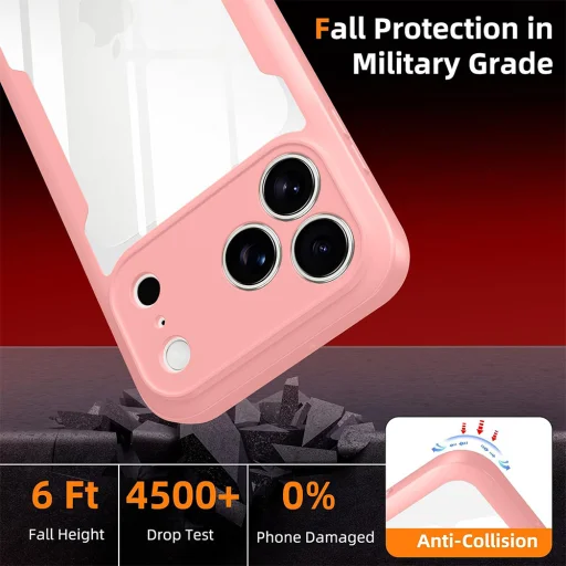 iPhone 18 Pro / iPhone 17 Pro ružové puzdro Techsuit ColorVerse 360 Series poskytujúce kompletnú ochranu s ochranou displeja - 3