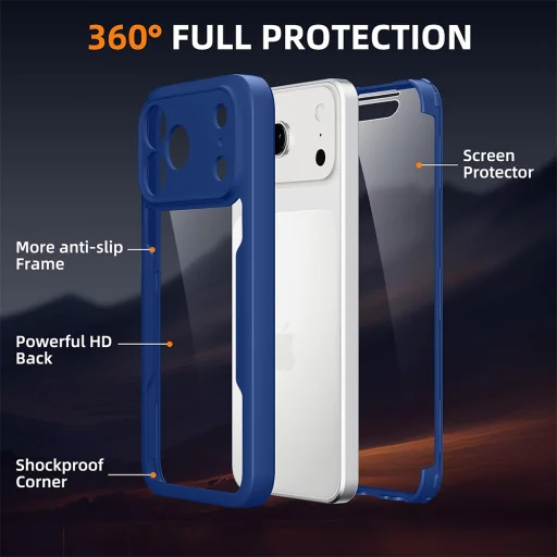 iPhone 18 Pro Max / iPhone 17 Pro Max modré puzdro Techsuit ColorVerse 360 so zabudovanou ochranou displeja - 2