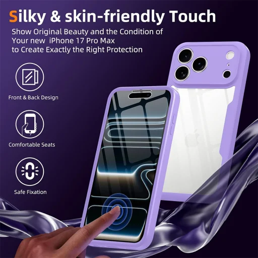 iPhone 18 Pro / iPhone 17 Pro fialové puzdro Techsuit ColorVerse 360 Series s ochranou displeja - 5