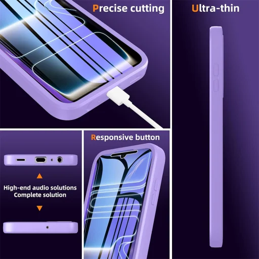 iPhone 18 Pro / iPhone 17 Pro fialové puzdro Techsuit ColorVerse 360 Series s ochranou displeja - 6