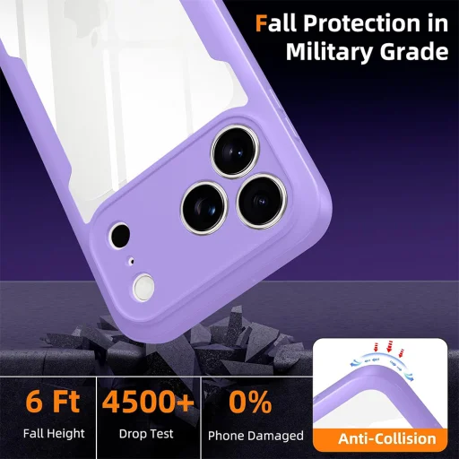 iPhone 18 Pro / iPhone 17 Pro fialové puzdro Techsuit ColorVerse 360 Series s ochranou displeja - 4