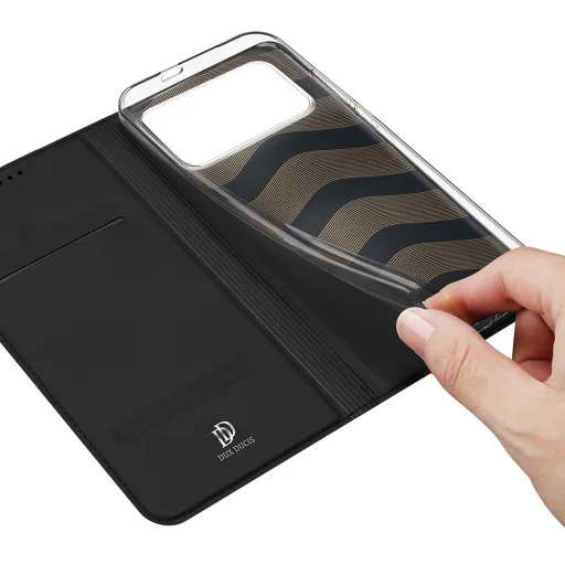  Xiaomi Poco F8 Pro fekete Dux Ducis Skin Pro oldalra nyíló flip tok - 5