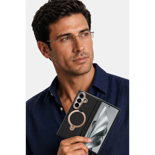 Samsung Galaxy Z Fold8 Ultra čierne puzdro Torras QPRO Leather Series - 4