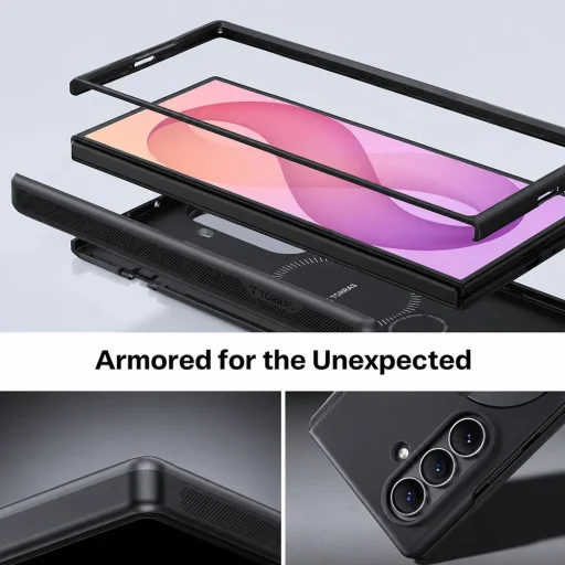 Samsung Galaxy Z Fold8 Ultra čierne puzdro Torras Ostand Spin Series - 7