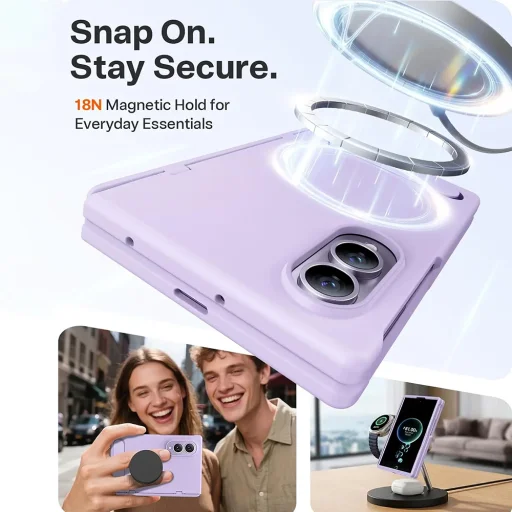 Svetlofialové puzdro Torras Ostand L1 Guardian pre Samsung Galaxy Z Fold8 - 3