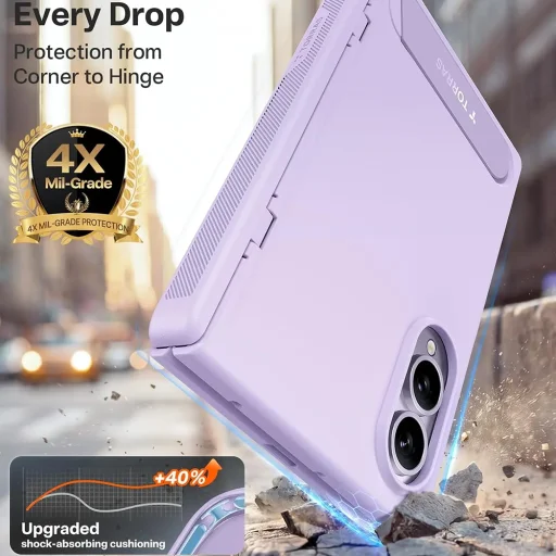 Svetlofialové puzdro Torras Ostand L1 Guardian pre Samsung Galaxy Z Fold8 - 4