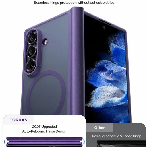 Samsung Galaxy Z Fold8 Ultra tmavofialové puzdro Torras Guardian Magnetic Series - 7