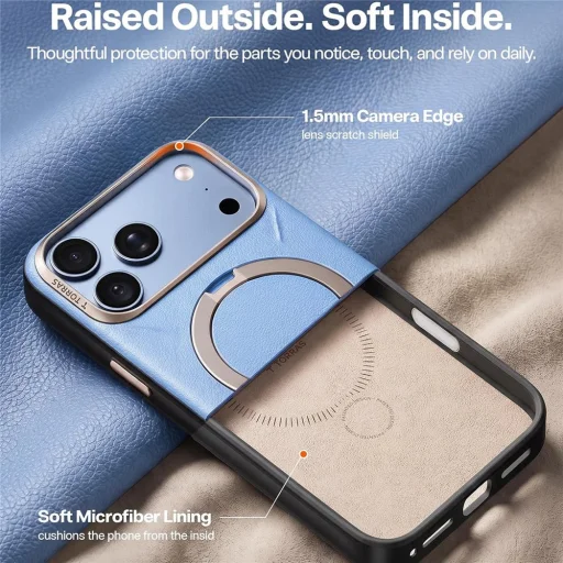 Modré puzdro Torras Ostand Q3 VegSkin na iPhone 18 Pro - 2