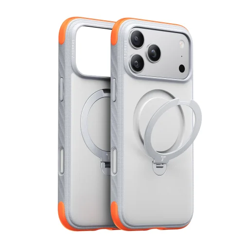 iPhone 18 Pro fehér Torras Ostand Q3 Rugg MagSafe védőtok beépített állvánnyal - 1