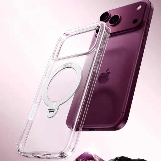 Apple iPhone 18 Pro Max priehľadný ochranný kryt Torras Ostand Q3 Spin kompatibilný s MagSafe s otočným stojanom - 7