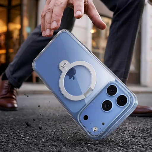 Apple iPhone 18 Pro Max priehľadný ochranný kryt Torras Ostand Q3 Spin kompatibilný s MagSafe s otočným stojanom - 6