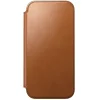 Apple iPhone 18 Pro Max / 17 Pro Max sedlovohnedé Nomad Modern Leather Folio prémiové flipové puzdro z kože Horween thumbnail