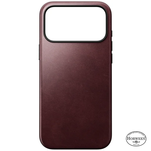 iPhone 18 Pro Max / 17 Pro Max bordové prémiové kožené puzdro Nomad Modern Leather (Horween) - 5