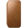 Apple iPhone 18 Pro Max / 17 Pro Max trieslovo hnedé Nomad Modern Leather Folio prémiové peňaženkové puzdro z pravej kože thumbnail