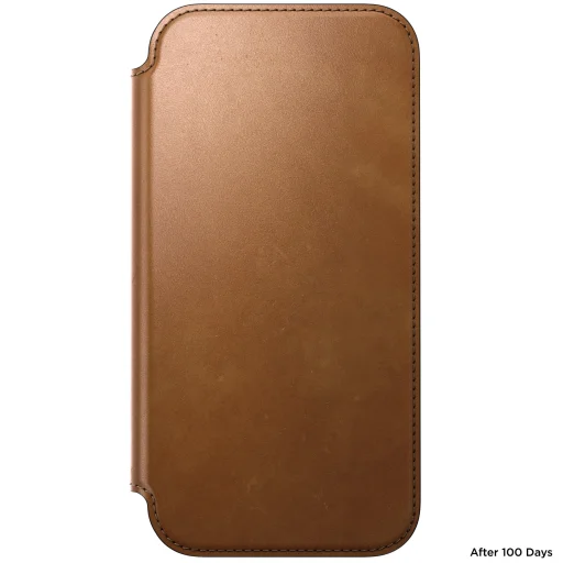 Apple iPhone 18 Pro Max / 17 Pro Max trieslovo hnedé Nomad Modern Leather Folio prémiové peňaženkové puzdro z pravej kože - 9