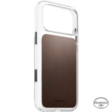 iPhone 18 Pro Max / 17 Pro Max rustikálna hnedá Nomad Clear Leather Case prémiový kožený kryt (Horween)
