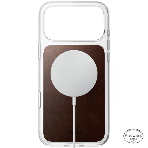 iPhone 18 Pro Max / 17 Pro Max rustikálna hnedá Nomad Clear Leather Case prémiový kožený kryt (Horween) - 3