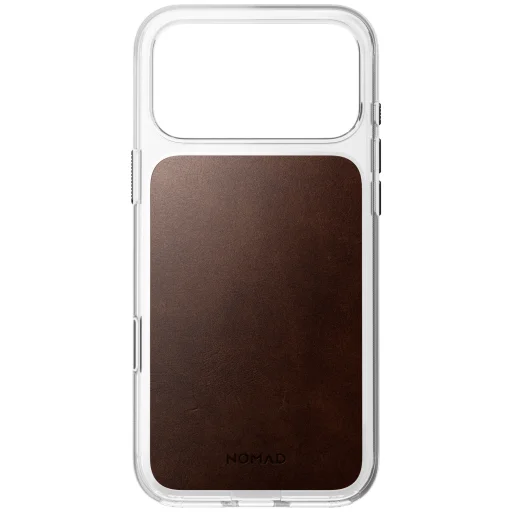 iPhone 18 Pro Max / 17 Pro Max rustikálna hnedá Nomad Clear Leather Case prémiový kožený kryt (Horween) - 4