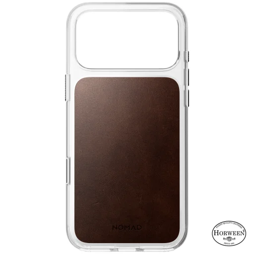 iPhone 18 Pro Max / 17 Pro Max rustikálna hnedá Nomad Clear Leather Case prémiový kožený kryt (Horween) - 5