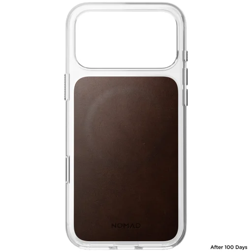 iPhone 18 Pro Max / 17 Pro Max rustikálna hnedá Nomad Clear Leather Case prémiový kožený kryt (Horween) - 6