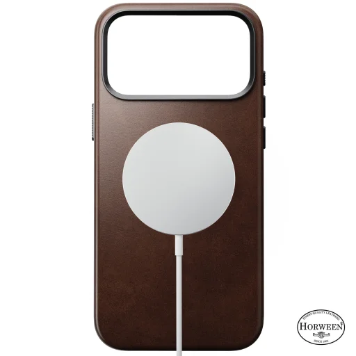 iPhone 18 Pro Max / 17 Pro Max rusztikus barna Nomad Traditional valódi bőr tok - 3
