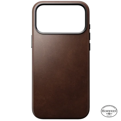 iPhone 18 Pro Max / 17 Pro Max rusztikus barna Nomad Traditional valódi bőr tok - 5