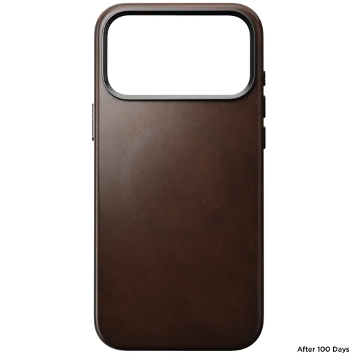 iPhone 18 Pro Max / 17 Pro Max rusztikus barna Nomad Traditional valódi bőr tok - 6