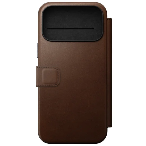 iPhone 18 Pro Max / 17 Pro Max Barna Nomad Modern Leather Folio kinyitható bőrtok - 4