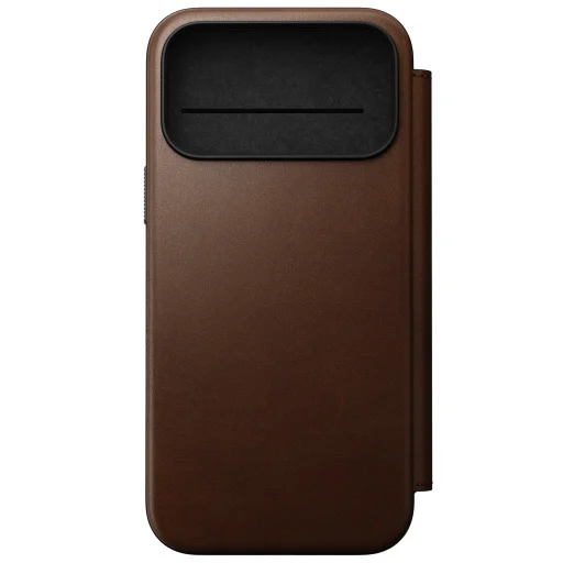 iPhone 18 Pro Max / 17 Pro Max hnedé Nomad Modern Leather Folio otváracie kožené puzdro - 3