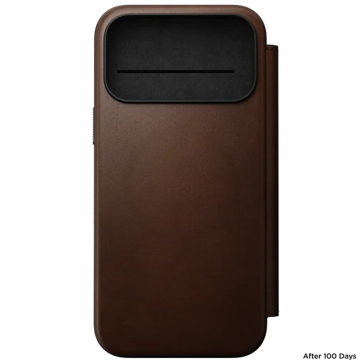 iPhone 18 Pro Max / 17 Pro Max hnedé Nomad Modern Leather Folio otváracie kožené puzdro - 5