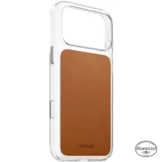 iPhone 18 Pro Max / 17 Pro Max sedlová hnedá (Horween) Nomad Clear Leather prémium kožené ochranné puzdro